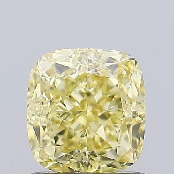 1.14ct CUSHION Fancy Intense Yellow VVS2 Coloured Lab diamond
