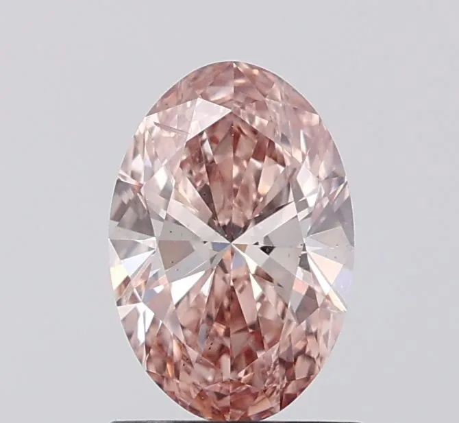 1.02ct OVAL Fancy Intense Brownish Pink SI1 Coloured Lab diamond