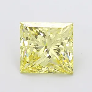 4.03ct PRINCESS Fancy Intense Yellow VS1 Coloured Lab diamond