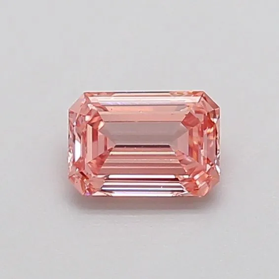 0.37ct EMERALD Fancy Intense Brownish Pink VS1 Coloured Lab diamond
