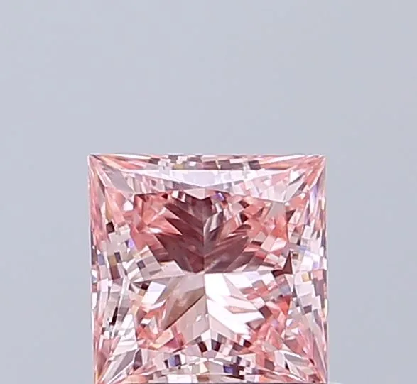 1.1ct PRINCESS Fancy Intense Pink VS2 Coloured Lab diamond