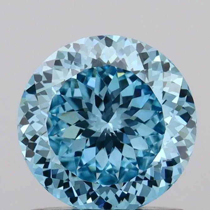 1.01ct ROUND Fancy Vivid Blue VVS2 Coloured Lab diamond