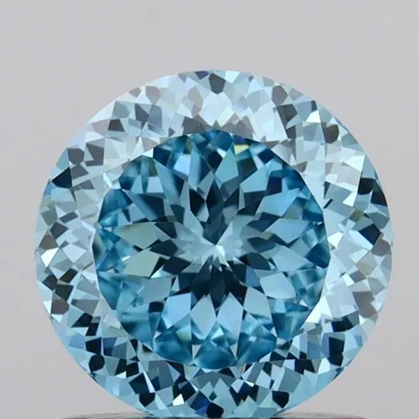 1.01ct ROUND Fancy Vivid Blue VVS2 Coloured Lab diamond
