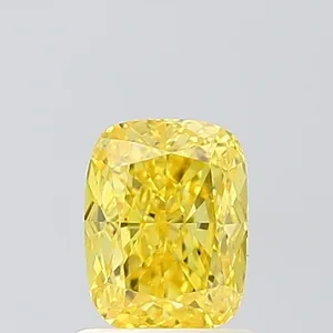 1.02ct CUSHION Fancy Vivid Yellow VS1 Coloured Lab diamond
