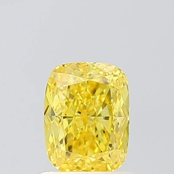 1.02ct CUSHION Fancy Vivid Yellow VS1 Coloured Lab diamond