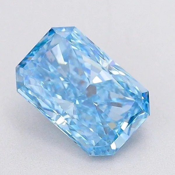 1.09ct RADIANT Fancy Vivid Blue VVS1 Coloured Lab diamond