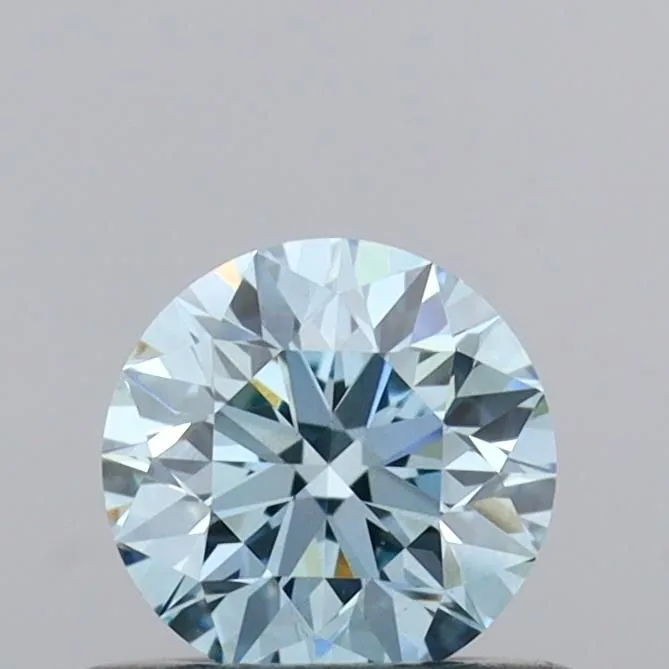 0.50ct ROUND Fancy Intense Greenish Blue VVS2 Coloured Lab diamond