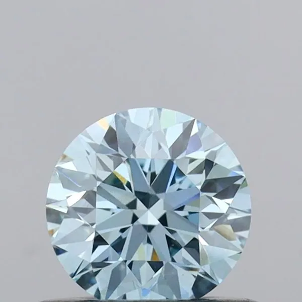0.5ct ROUND Fancy Intense Greenish Blue VVS2 Coloured Lab diamond