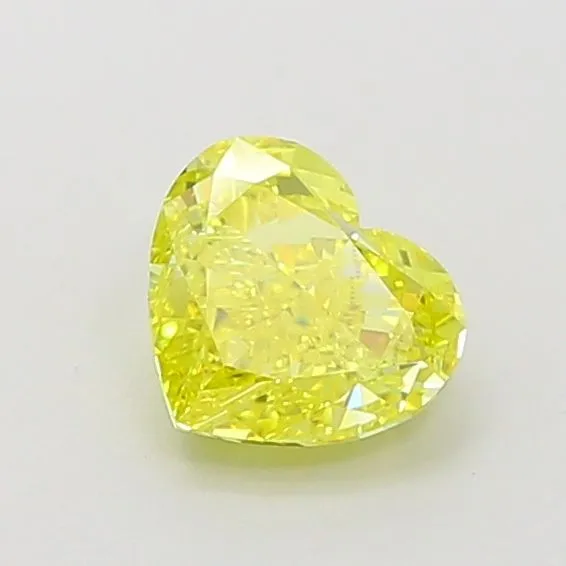 1.07ct HEART Fancy Vivid Yellow VVS2 Coloured Lab diamond