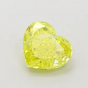 1.07ct HEART Fancy Vivid Yellow VVS2 Coloured Lab diamond