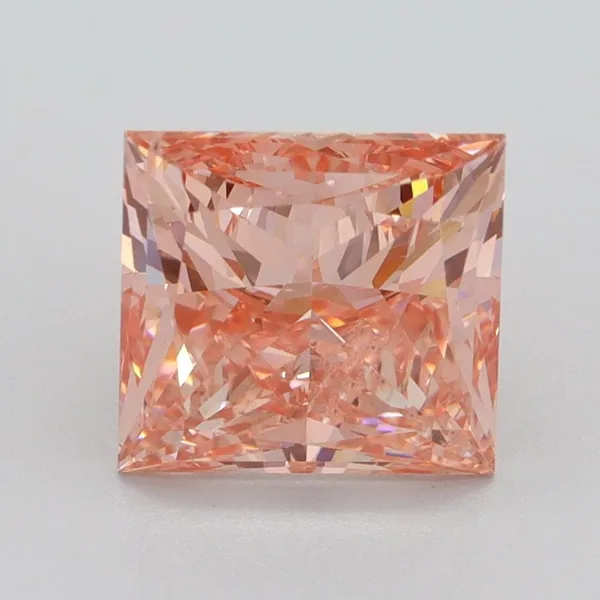 3.12ct PRINCESS Fancy Vivid Pink VS2 Coloured Lab diamond