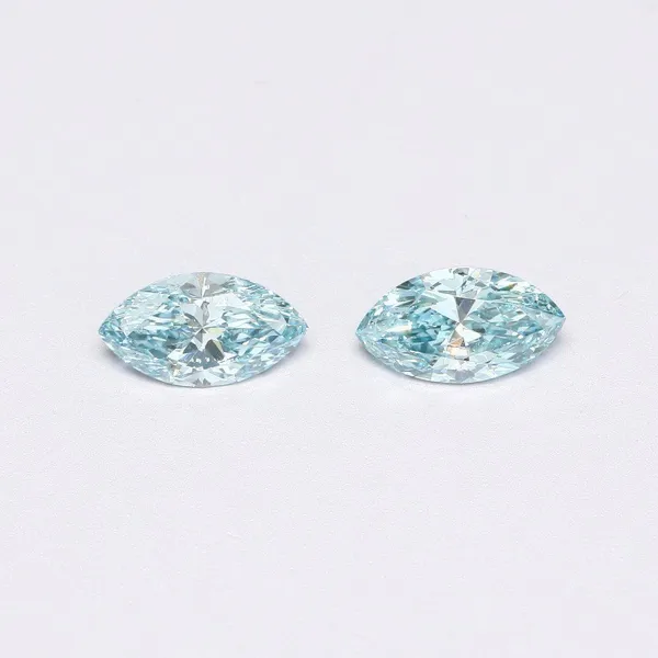 1.38ct MARQUISE Fancy Vivid Greenish Blue VVS2 Coloured Lab diamond
