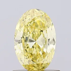 0.67ct OVAL Fancy Intense Yellow VVS2 Coloured Lab diamond