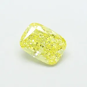 1.34ct CUSHION Fancy Intense Yellow VVS2 Coloured Lab diamond
