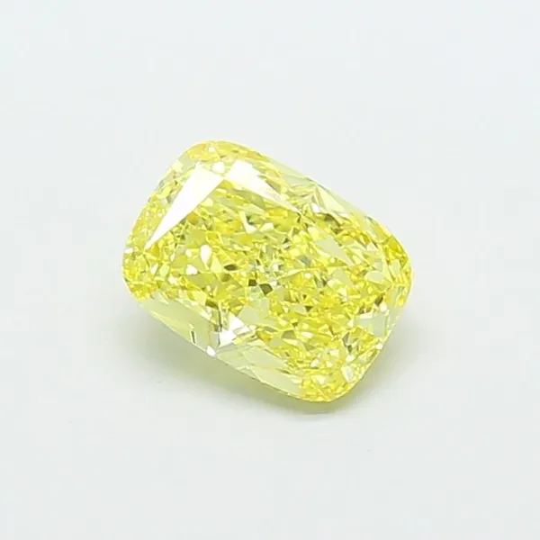 1.34ct CUSHION Fancy Intense Yellow VVS2 Coloured Lab diamond
