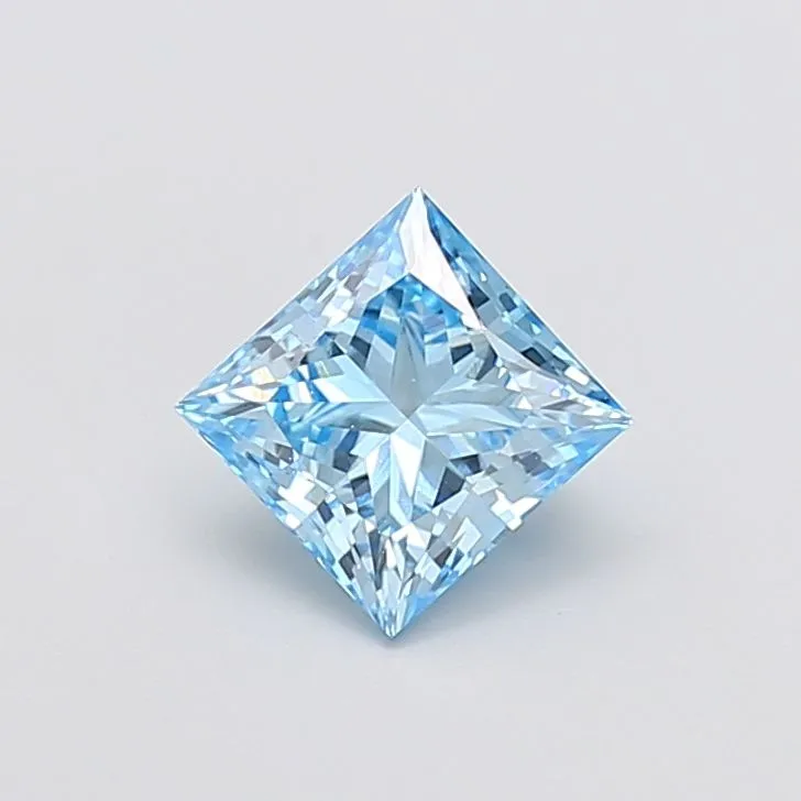 1.54ct PRINCESS Fancy Vivid Blue VS1 Coloured Lab diamond