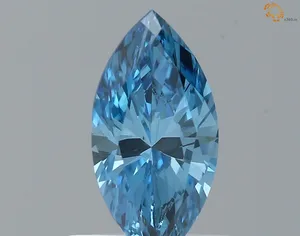 0.53ct MARQUISE Fancy Vivid Blue VVS1 Coloured Lab diamond