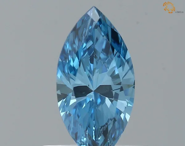 0.53ct MARQUISE Fancy Vivid Blue VVS1 Coloured Lab diamond
