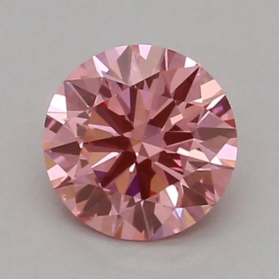 0.35ct ROUND Fancy Vivid Pink VVS2 Coloured Lab diamond