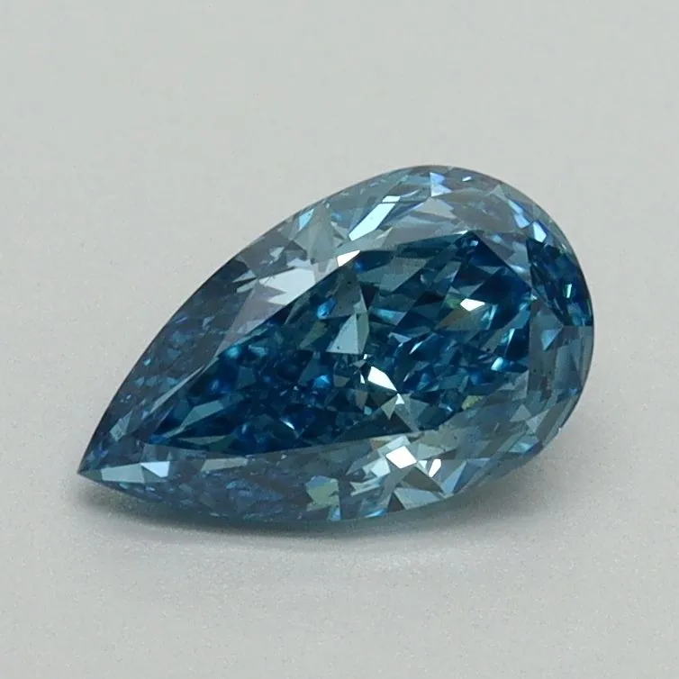 0.81ct PEAR Fancy Vivid Blue VS2 Coloured Lab diamond