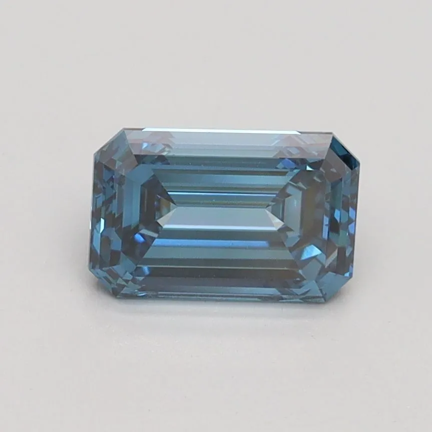 1.06ct EMERALD Fancy Vivid Blue VS1 Coloured Lab diamond