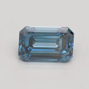 1.06ct EMERALD Fancy Vivid Blue VS1 Coloured Lab diamond