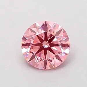0.94ct ROUND Fancy Vivid Pink VS2 Coloured Lab diamond