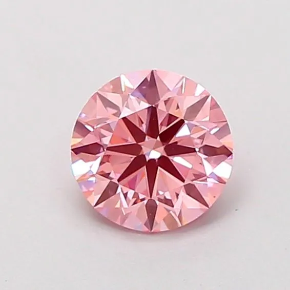 0.94ct ROUND Fancy Vivid Pink VS2 Coloured Lab diamond