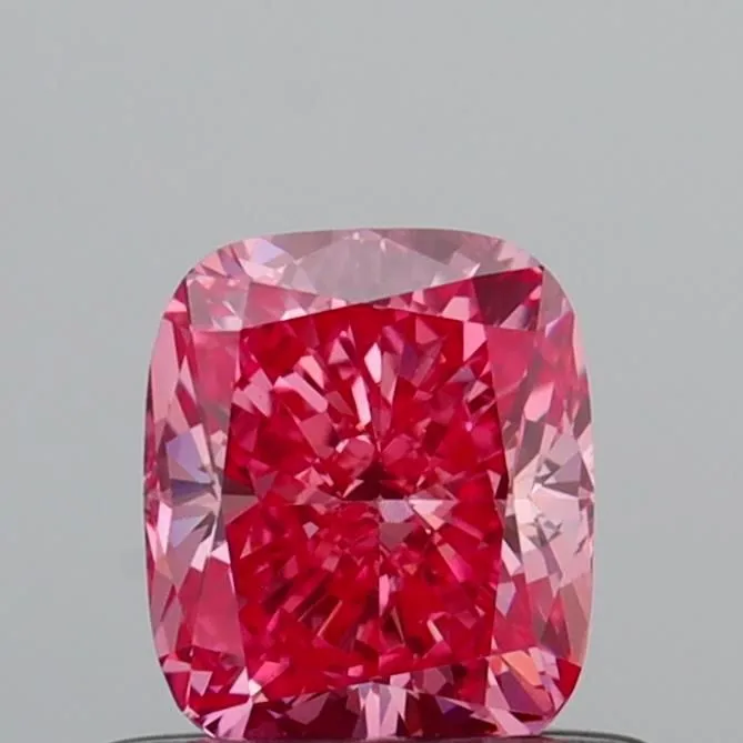 0.60ct CUSHION Fancy Vivid Pink VS1 Coloured Lab diamond