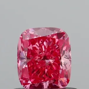 0.6ct CUSHION Fancy Vivid Pink VS1 Coloured Lab diamond