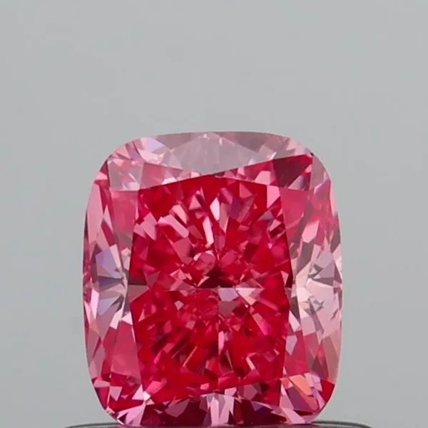 0.6ct CUSHION Fancy Vivid Pink VS1 Coloured Lab diamond