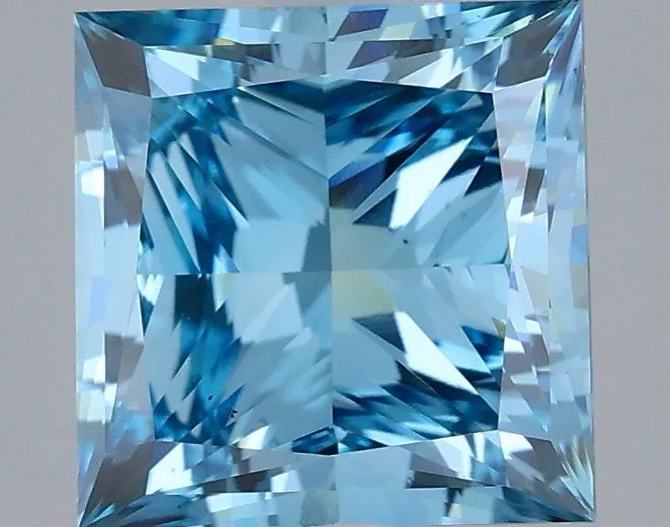 4.00ct PRINCESS Fancy Vivid Blue VS2 Coloured Lab diamond