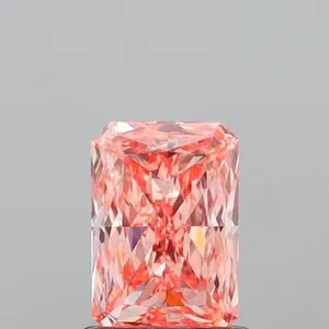 1.03ct RADIANT Fancy Vivid Orangey Pink VVS2 Coloured Lab diamond