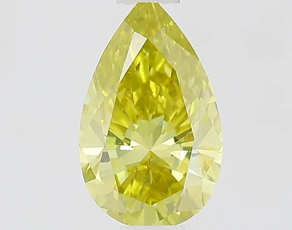 0.81ct PEAR Fancy Intense Greenish Yellow VS1 Coloured Lab diamond