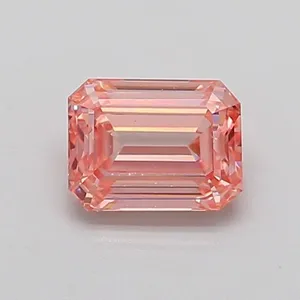 0.84ct EMERALD Fancy Intense Pink VS2 Coloured Lab diamond