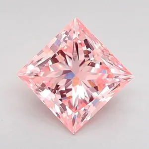 1.01ct PRINCESS Fancy Vivid Pink VVS2 Coloured Lab diamond