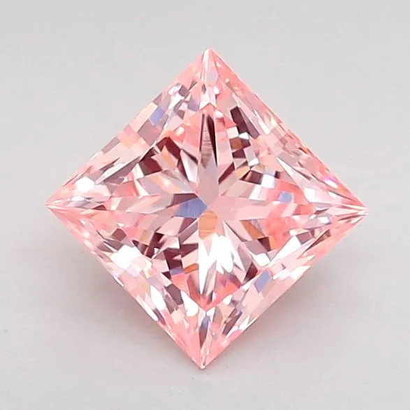 1.01ct PRINCESS Fancy Vivid Pink VVS2 Coloured Lab diamond