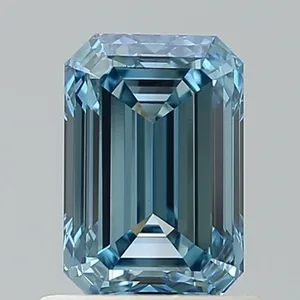1.04ct EMERALD Fancy Vivid Blue VVS2 Coloured Lab diamond