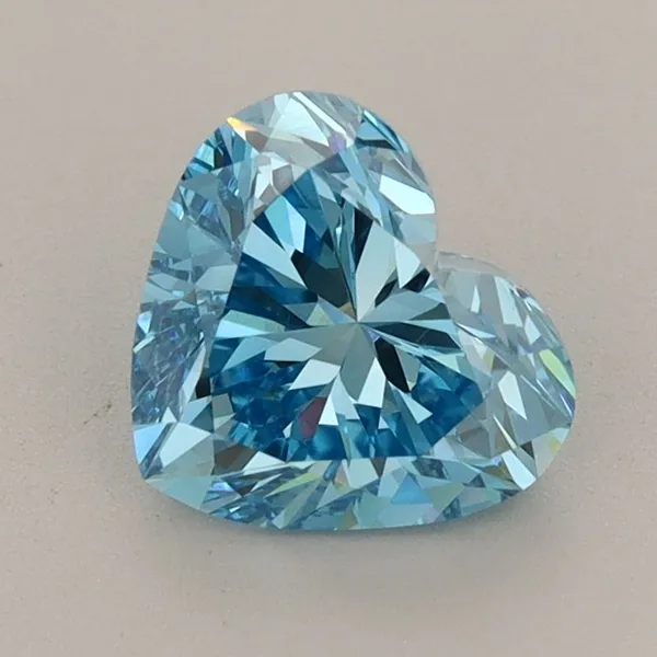 1.42ct HEART Fancy Vivid Blue VVS2 Coloured Lab diamond