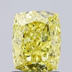1.04ct CUSHION Fancy Vivid Yellow VS1 Coloured Lab diamond