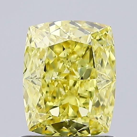 1.04ct CUSHION Fancy Vivid Yellow VS1 Coloured Lab diamond