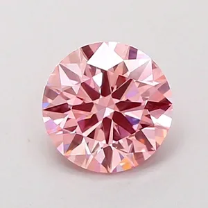 0.95ct ROUND Fancy Intense Pink VS2 Coloured Lab diamond