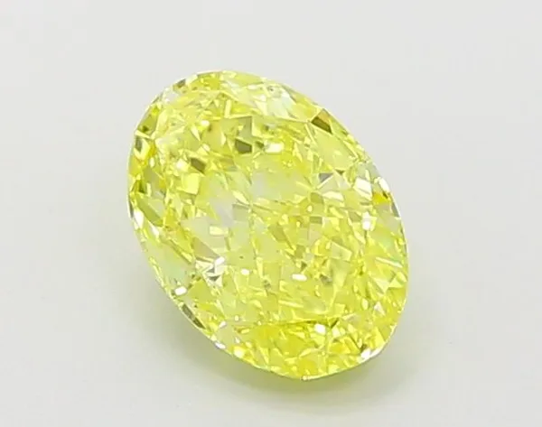 1ct OVAL Fancy Vivid Yellow VS1 Coloured Lab diamond