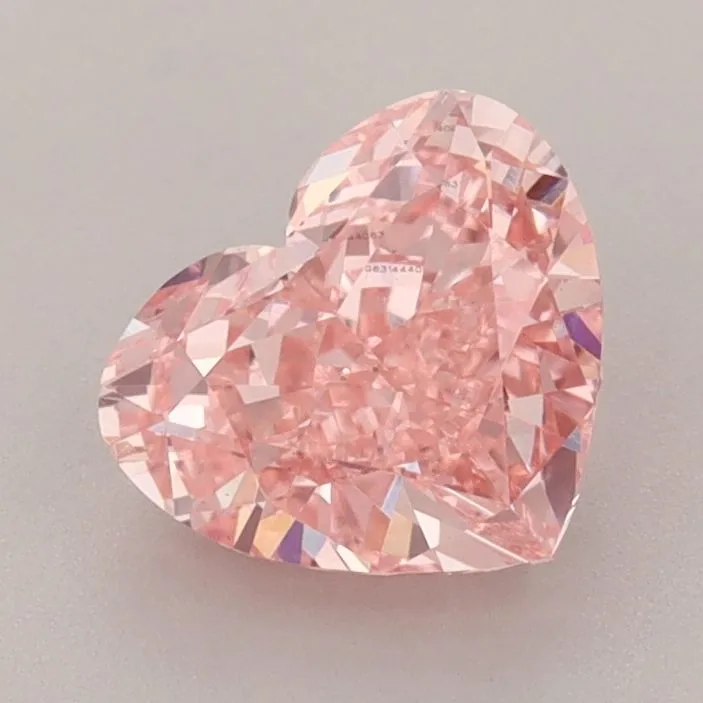 1.48ct HEART Fancy Vivid Pink VVS2 Coloured Lab diamond