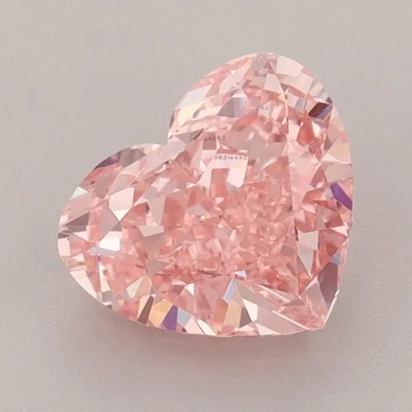 1.48ct HEART Fancy Vivid Pink VVS2 Coloured Lab diamond