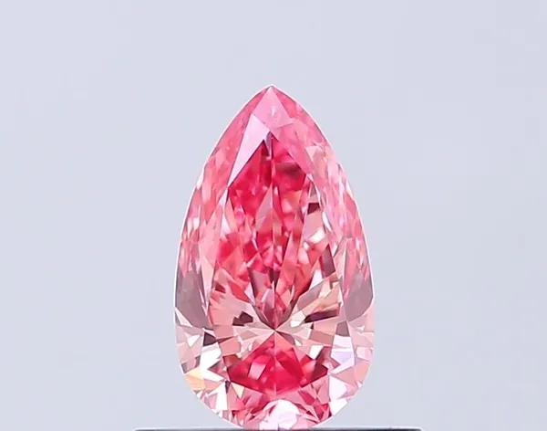 0.57ct PEAR Fancy Vivid Pink VVS2 Coloured Lab diamond