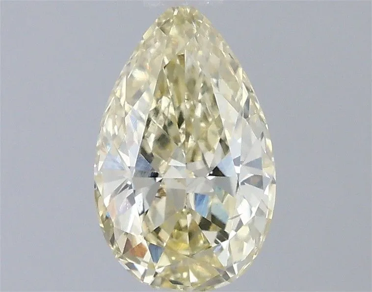 0.77ct PEAR Fancy Light Yellow VS2 Coloured Lab diamond