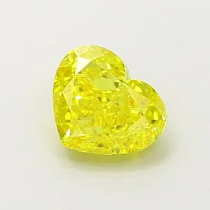 0.83ct HEART Fancy Vivid Yellow VS1 Coloured Lab diamond