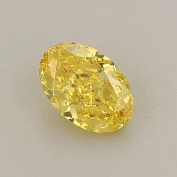 0.49ct OVAL Fancy Vivid Yellow VS1 Coloured Lab diamond