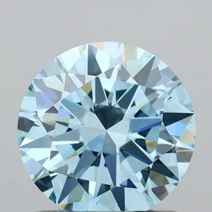0.99ct ROUND Fancy Vivid Blue VS1 Coloured Lab diamond